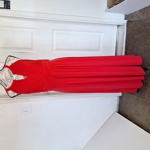 Karina Red Sleeves Dress Sz 10 EUC